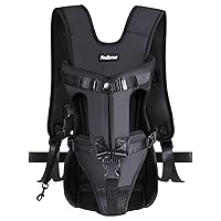 Pet Front Dog Carrier Backpack, Adjustable Dog Backpack Carrier, Legs Out Easy-fit Dog Front Carrier for Small Medium Dogs, Hands Free Travel Bag for Hiking, Camping (Black, M)