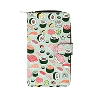 Sushi Pattern Cute Long Wallet for Women Men Coin Pouch Credit Card Holder Organizer Purses Travel