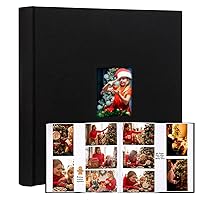 600 Pockets Photo Album 4x6 with Writing Space, Large Capacity 4x6 Photo Album Holds 600 Horizontal and Vertical Photos, Linen Cover Acid Free Pages Photo Book for Family Wedding Baby Pictures, Black