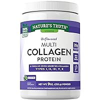 Multi Collagen Powder | 9 oz | Type I, II, III, V, X | Hydrolyzed Collagen Peptide Protein Powder | Keto and Paleo Friendly | Unflavored | Gluten Free