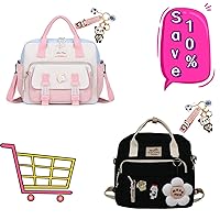 Kawaii Backpack for Girls Tote Bag with Kawaii Accessories Cute School Bags Middle Elementary Bookbags