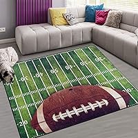 Sports Door Mat,Retro Grunge American Football Field Floor Mat Non-Slip Doormat for Living Dining Dorm Room Bedroom Decor 60x39 Inch