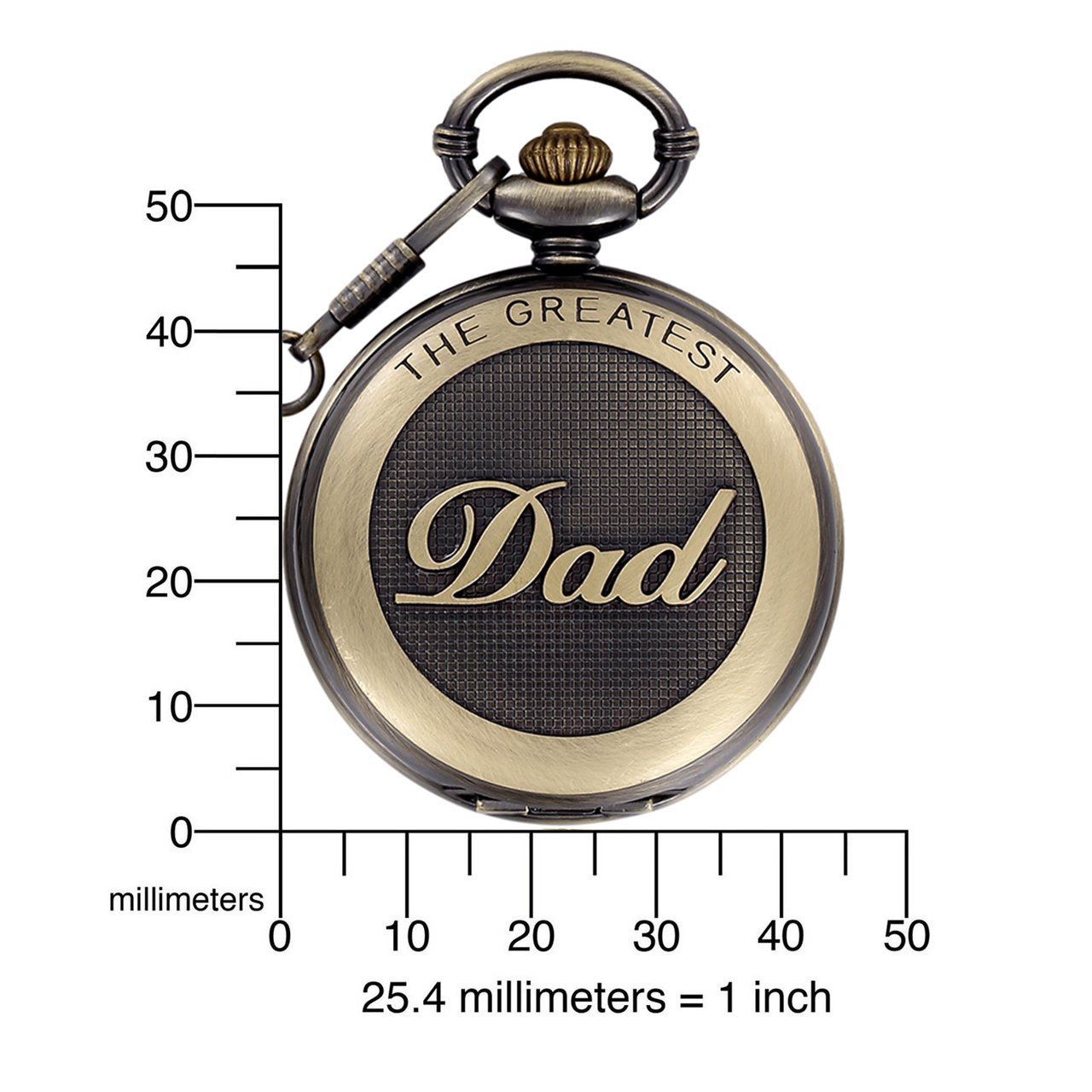 SwitchMe to My Greatest Dad Quartz Pocket Watch for Dad Engraved Watches Fob Chain Clock for Dad Birthday Gifts