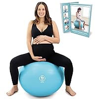 Birthing Ball - Pregnancy Yoga Labor & Exercise Ball & Book Set Trimester Targeting, Maternity Physio, Birth & Recovery Plan Included Anti Burst Eco Friendly