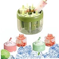 Ice Lolly Moulds with Stick Ice Cream Moulds 8 Cavities Ice Pop Moulds Reusable Ice Popsicle Moulds for Summer Ice Cream DIY
