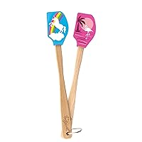 Tovolo Spatulart Flamingo & Unicorn Mini Spatulas, Set of 2 Mini Silicone Spatulas, Heat-Resistant Rubber Spatula Set With Flamingo & Unicorn Designs, Dishwasher-Safe & BPA-Free Kitchen Utensil Set