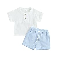 MAYUMMPY Toddler Boys Girl Cotton Linen Shorts Outfit Solid Color Button Shirts Tops Shorts Sets Summer Baby Boy Clothes