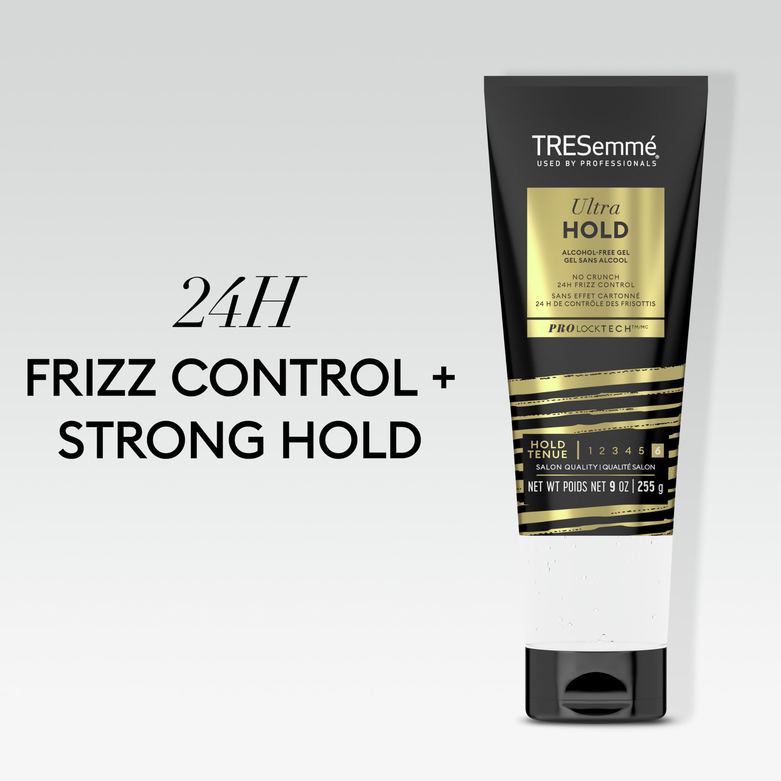 TRESemmé Hair Gel Ultra Hold No Crunch 24H Frizz Control Alcohol-Free 9 oz