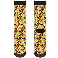 Buckle-Down Unisex-Adult's Socks Taco Man Crew, Multicolor