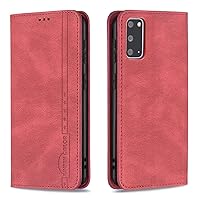XYX Wallet Case for Samsung S20 5G, [RFID Blocking] PU Leather Case Flip Folio Cover with Hidden Magnetic Closure for Galaxy S20 5G, Red