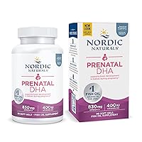 Prenatal DHA, Unflavored - 90 Soft Gels - 830 mg Omega-3 + 400 IU Vitamin D3 - Supports Brain Development in Babies During Pregnancy & Lactation - Non-GMO - 45 Servings