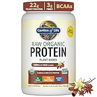 Garden of Life, Organic Vegan Vanilla Chai Protein Powder -22g Complete Plant Based Raw Protein & BCAAs Plus Probiotics & Digestive Enzymes for Easy Digestion, Non-GMO Gluten-Free Lactose Free 1.5 LB