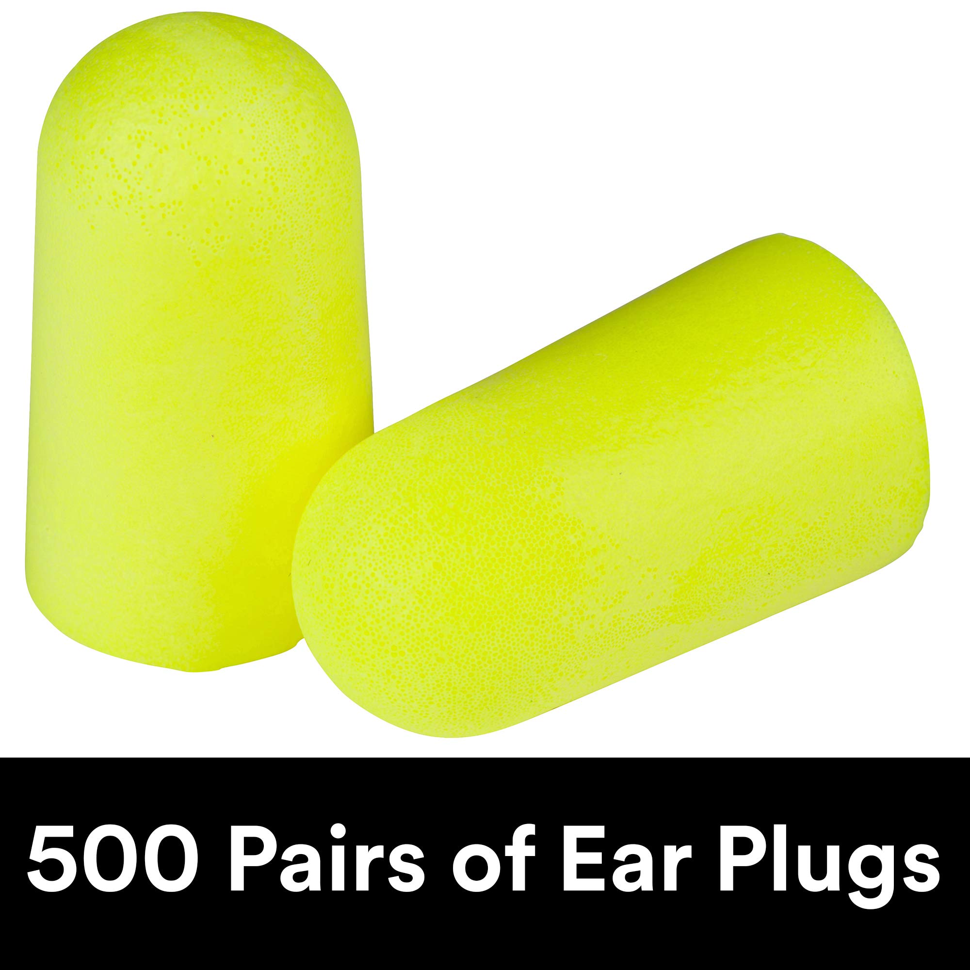 3M Ear Plugs, 500 Pairs/Refill Bottle for Touch Dispenser, E-A-Rsoft Yellow Neons 391-1004, Disposable, Foam, NRR 33, Drilling, Grinding, Machining, Sawing, Sanding, Welding, Yellow, Regular/1