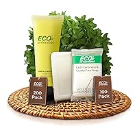 ECO amenities (Bundle - Travel Size Bar Soap(100pack) - Mini Soap Bars, Hotel Soap Bars, Travel Size Toiletries and Travel Size Shampoo and Conditioner Sets with Green Tea Scent(200 pack)