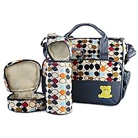 Diaper Bags Tote Set for Boy Girls Mom, Portable Nappy Changing Bags,Large Mommy bag 5PCS Travel Diaper Bag Set