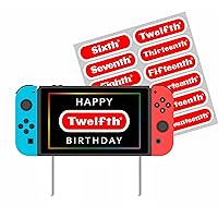 Customize Switch Gamer Birthday Cake Topper Video Game Party Decor