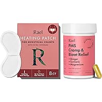 Rael Bundle - PMS Supplement for Women (28 Capsules) & Herbal Heating Patches (Large, 8 Count)