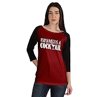 Mama Needs A Cocktail Funny Mom Life T-Shirt Raglan Quarter Sleeve Top