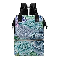 Succulent Garden Diaper Bag Backpack Travel Waterproof Mommy Bag Nappy Daypack