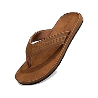 AX BOXING Mens Flip Flops Leather Thong Sandals Casual Comfort Slides Slippers
