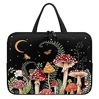 17 Inch Mushroom Laptop Sleeve, Protective Tablet Case with Handle, Shockproof Computer Bag Carrying Case Portable Notebook Cover Messenger Briefcase for Travel/Business/School/Men/Women