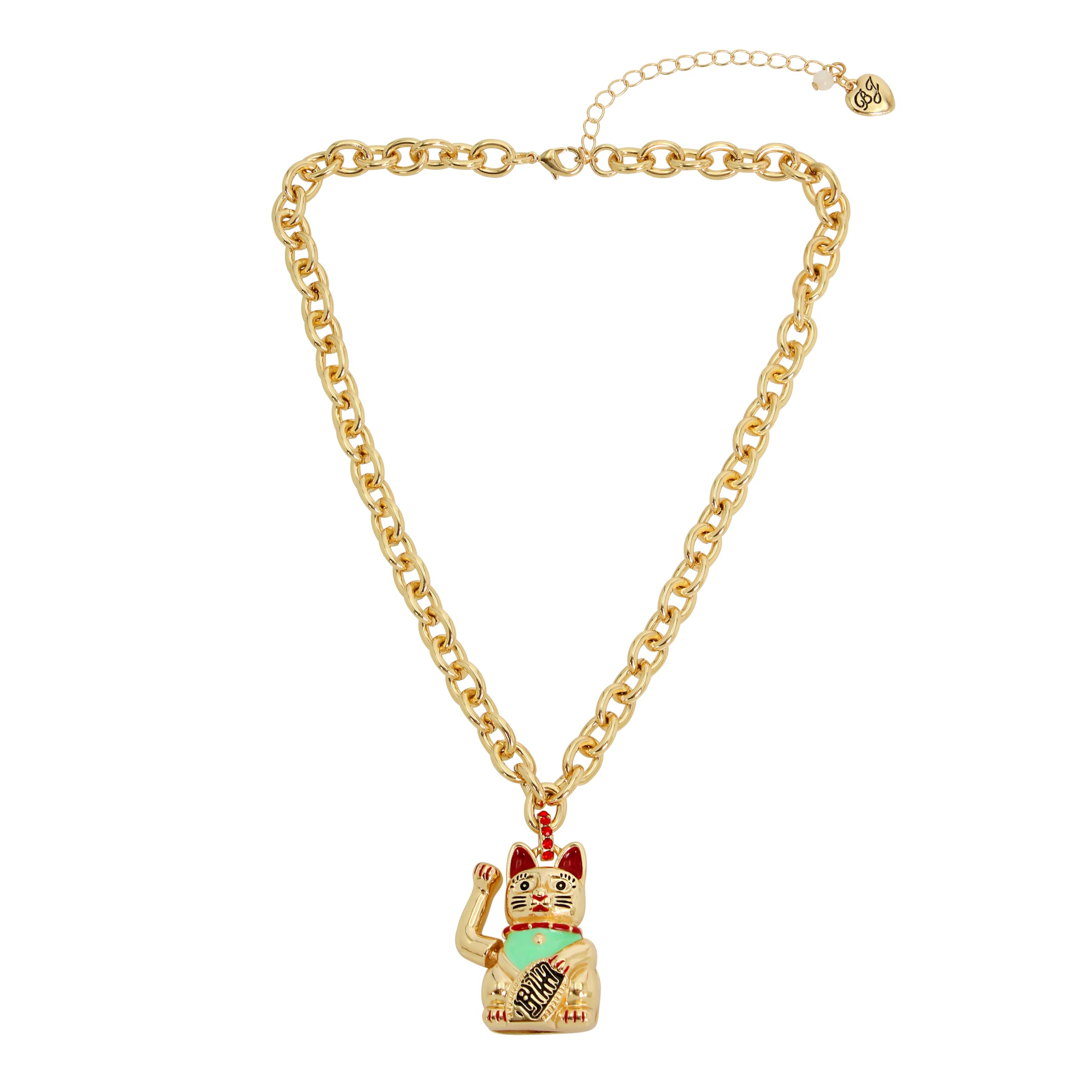 Betsey Johnson Womens Lucky Charm Bib Necklace