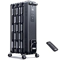 Rellorus Radiator Heater, Upgraded 1500W Portable Electric Space Oil Filled Heater, 4 Modes, Overheat/Tip-Over Protection, Remote, Thermostat, 24H Timer, Quiet for Home Office Indoor Use, ETL Approved