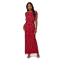 Adrianna Papell Women's Beaded Mesh Gown