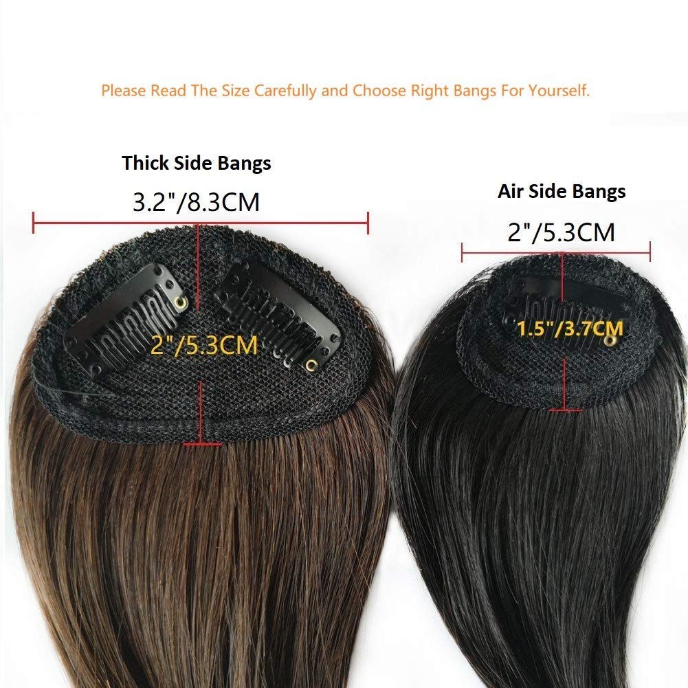 Mua Dsoar Side Bangs Clip In Real Human Hair Bang Natural Clip On Side Bangs Straight Fringe 8138