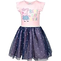 Peppa Pig Girls Short Sleeve Dress Toddler to Little Kid