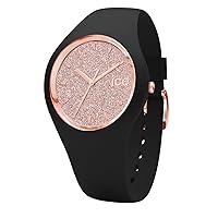 ICE-Watch - ICE Glitter Black Rose-Gold - Women's Wristwatch with Leather Strap