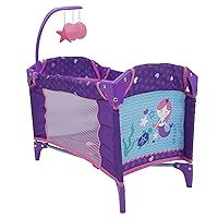 Mermaid Dream n Fun Doll Play Yard - Kids Pretend Play, w/Mobile, Folds for Easy Storage & Travel, Pack & Play, Ages 3+