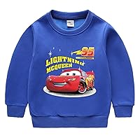 OYLIE Kids Boys Cars Long Sleeve Hoodie McQueen Graphic Print Sweatshirt Casual Pullover for Girls