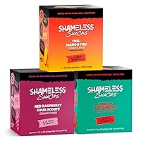 Shameless Snacks - Low Carb Keto Gummies Gluten Free Candy Bundle - Red Raspberry, Watermelon, Chili Mango