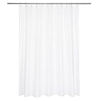 Ultimate Waterproof Extra Long Fabric Shower Curtain or Liner 72x96, Breathable TPU & Machine Washable, Use for Bath Tub/Stall in Home and Hotel, White, 72