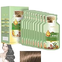 Natural Plant Hair Dye, Pure Plant Extract for Grey Hair Color Bubble Dye, Lazy Bubble Hair Dye, Household Easy-To-Wash Hair Washing Color Cream (Chestnut Brown)