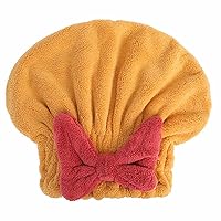 Super Absorbent Hair Towel Wrap For Wet Hair Quick Drying Microfiber Towel Super Absorbent Wet Hair Towel Bath Accessories For Women With Long And Leave in Conditioner for Natural Hair Low (Yellow, A)