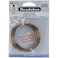 Beadalon German Style Wire for Jewelry Making, Round, Antique Brass Color, 24 Gauge, 39.4 ft