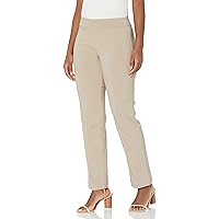 Women's Wide Band Pull-on Relaxed Leg Pant with Tummy Control