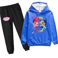 Unisex Kids Shimmer and Shine Graphic Sweatshirt and Jogging Pants,Casual Hoodie Outfits for Girls