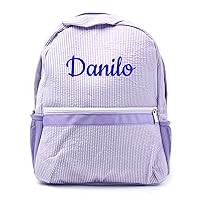 Custom Name Backpack,hand Embroidery,Personalized Embroidered Kids Backpack (Purple,Custom Name)