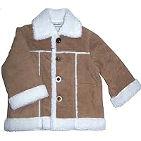 Abeille Boys Girls Genuine Leather Coat Size: 3x4 Outerwear Brown