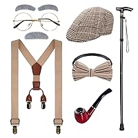100 Days of School Costume for Old Man Halloween Old Man Outfit Accessories Costume