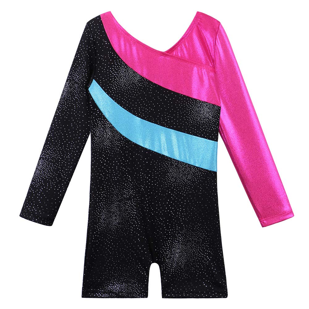 BAOHULU Leotard for Girls Gymnastics Toddler Sparkle Stripes Tank Biketards One Piece