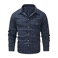Mr.Stream Men's Flannel Shirts Long Sleeve Plaid Checkered Brushed Casual Western Cowboy Pearl Snap Shirt