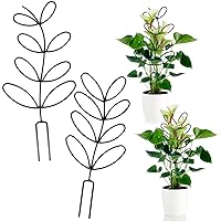 Plant Trellis for Climbing Plants Indoor, Indoor Plant Trellis Climbing Houseplant Trellis Indoor Garden Trellis Metal Wire Stake for Potted Plant Houseplant Lover (2pack 12inch Leaf Shape)