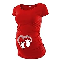 Funny Maternity Shirts for Women - Pregnancy Must Haves Gifts for Pregnant Mom Comfortable Ruched Sides Tops