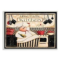 Stupell Industries Home is in The Kitchen with Happy Chef Illustration Wall Art, 10 x 15, Beige