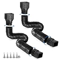 Black-2pack Rain Gutter Downspout Extensions Flexible, Drain Downspout Extender,Down Spout Drain Extender, Gutter Connector Rainwater Drainage,Extendable from 21 to 68 Inches
