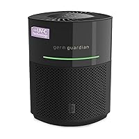 GermGuardian AirSafe+ Intelligent Air Purifier with 360° HEPA 13 Filter, Captures 99.97% of Pollutants, Wildfire Smoke, Large Rooms, Air Quality Sensor, UVC Light, Zero Ozone Verified, Black, AC3000B